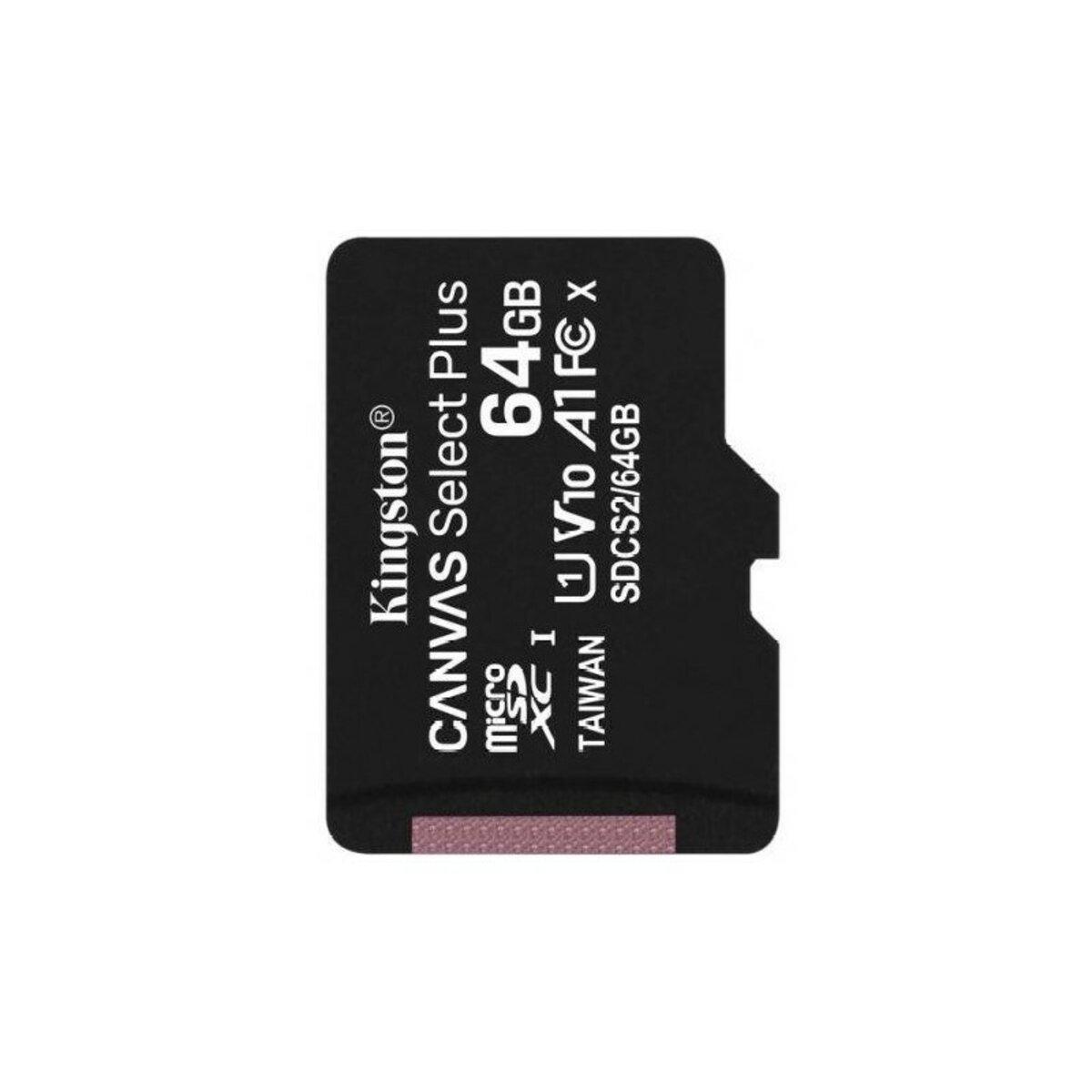 MicroSDXC (UHS-1) Kingston Canvas Select Plus 64Gb class 10 А1 (R-100MB/s) (SDCS2/64GBSP)