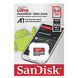 MicroSDXC (UHS-1) SanDisk Ultra 64Gb class 10 A1 (100Mb/s) (SDSQUNR-064G-GN3MN), фото 4