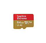 MicroSDXC (UHS-1 U3) SanDisk Extreme For Action Cams and Drones A2 64Gb class 10 V30 (R170MB/s,W80MB/s) (adapter), фото 4