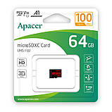 MicroSDXC (UHS-1) Apacer 64Gb class 10 V10 A1 R100MB/s (AP64GMCSX10UB-RA), фото 3