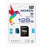 Карта пам'яті microSDXC (UHS-1) A-DATA Premier 128Gb Class 10 А1 (R-100Mb/s) (adapter SD) (AUSDX128GUICL10A1-RA1), фото 4