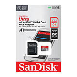 Карта пам'яті microSDXC (UHS-1) SanDisk Ultra 256Gb class 10 A1 (150MB/s) (adapter SD) (SDSQUAC-256G-GN6MA), фото 4