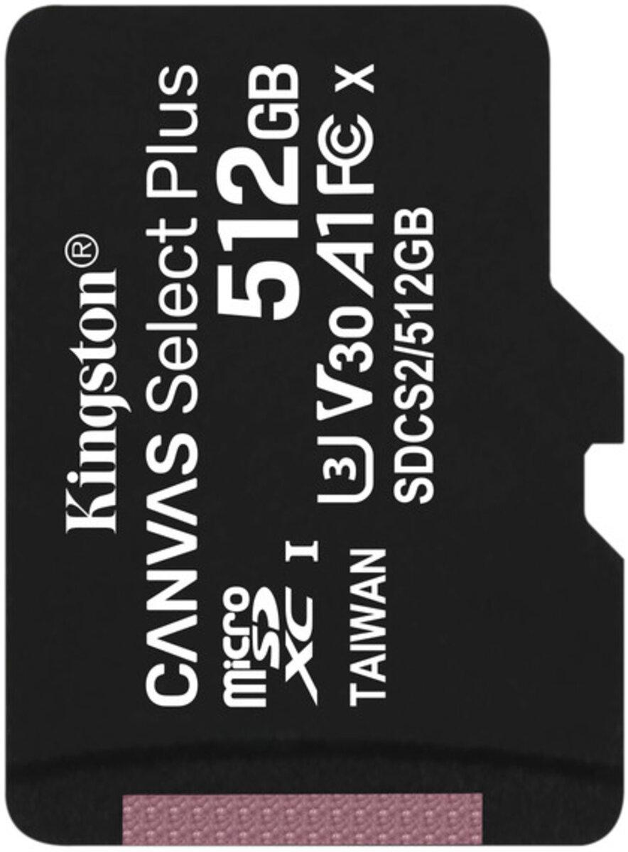 Карта пам'яті microSDXC (UHS-1) Kingston Canvas Select Plus 512Gb class 10 А1 (R-100MB/s) (SDCS2/512GBSP)