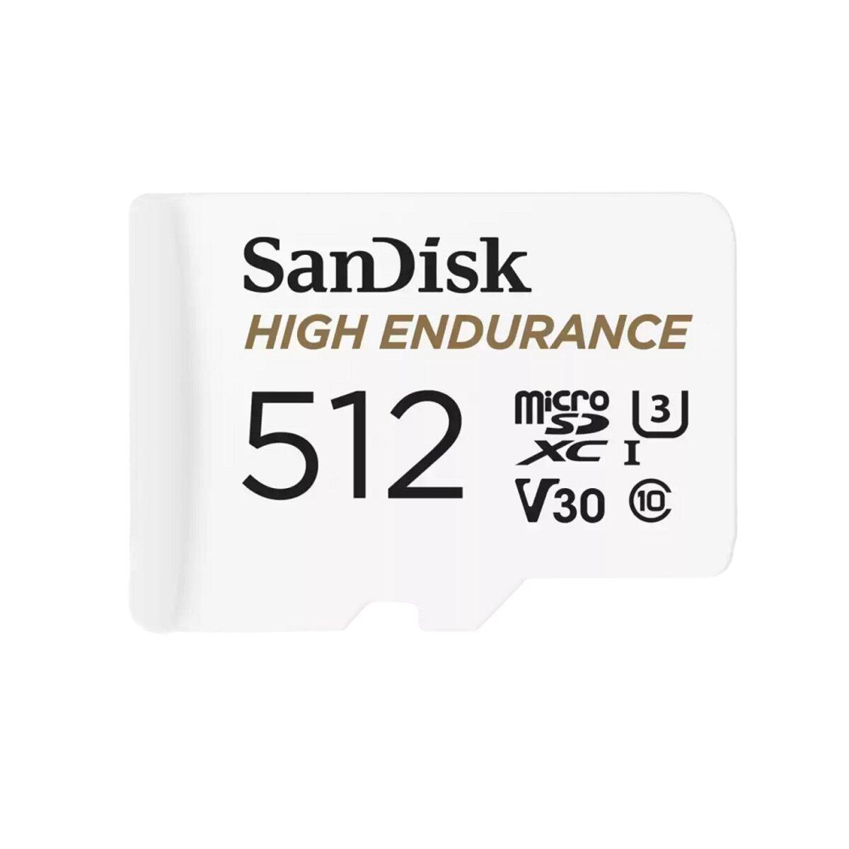 MicroSDXC (UHS-1 U3) SanDisk High Endurance 512Gb class 10 V30 (100Mb/s) (adapterSD) (SDSQQNR-512G-GN6IA)