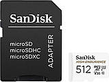MicroSDXC (UHS-1 U3) SanDisk High Endurance 512Gb class 10 V30 (100Mb/s) (adapterSD) (SDSQQNR-512G-GN6IA), фото 3