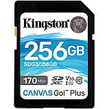 Карта пам'яті SDXC (UHS-1 U3) Kingston Canvas Go Plus 256Gb class 10 V30 (R170MB/s, W90MB/s) (SDG3/256GB), фото 3