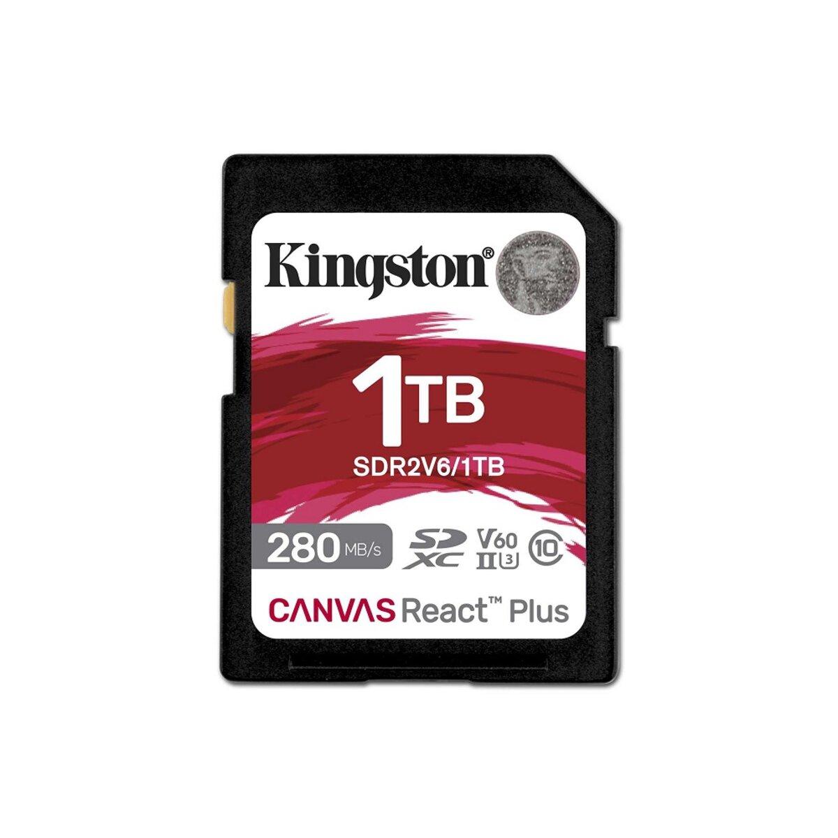 Карта пам'яті SDXC (UHS-II U3) Kingston Canvas React Plus 1Tb class 10 V60 (R280MB/s, W150MB/s) (SDR2V6/1TB)
