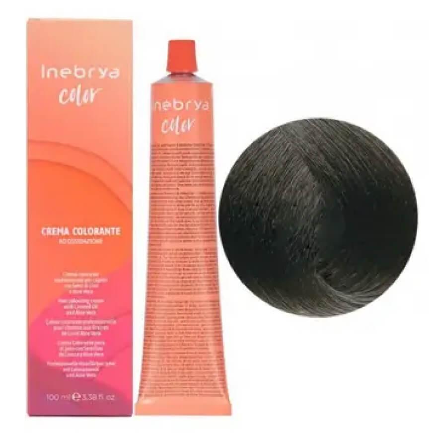 Крем-фарба для волосся Inebrya Color 3/0 темний каштан, 100 ml