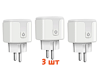 Розумна Wi Fi розетка 20А Smart Plug Tuya з керуванням через додаток Вай фай смарт розетки набір 3 шт