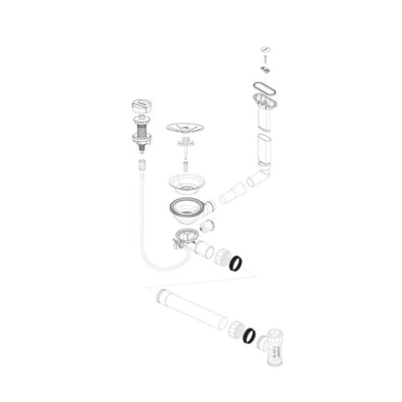 Євро вентиль - автомат з верхнім переливом  Blanco  In Fino  234 081. Водозлив для кухонної мийки (Німеччина)