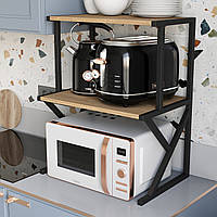 Підставка для мікрохвильовки та побутової техніки на дві полички в стилі Лофт