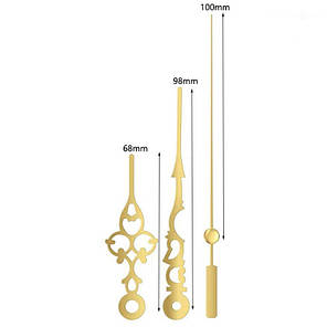 УЦІНКА Набір ажурних стрілок для годинникових механізмів, золоті, фото 2