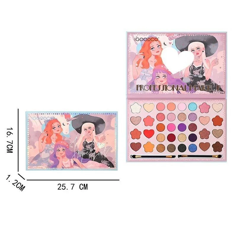 Косметика дитяча для дівчинки (тіні, аплікатор, хайлайтер, рум'яна, в коробці) LK 5132