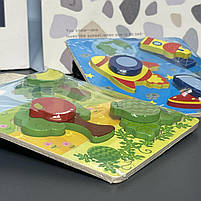 Іграшка деревяна "Пазли вкладиш", мікс, Развивающая игрушка "Пазлы вкладыш" 49456, фото 2