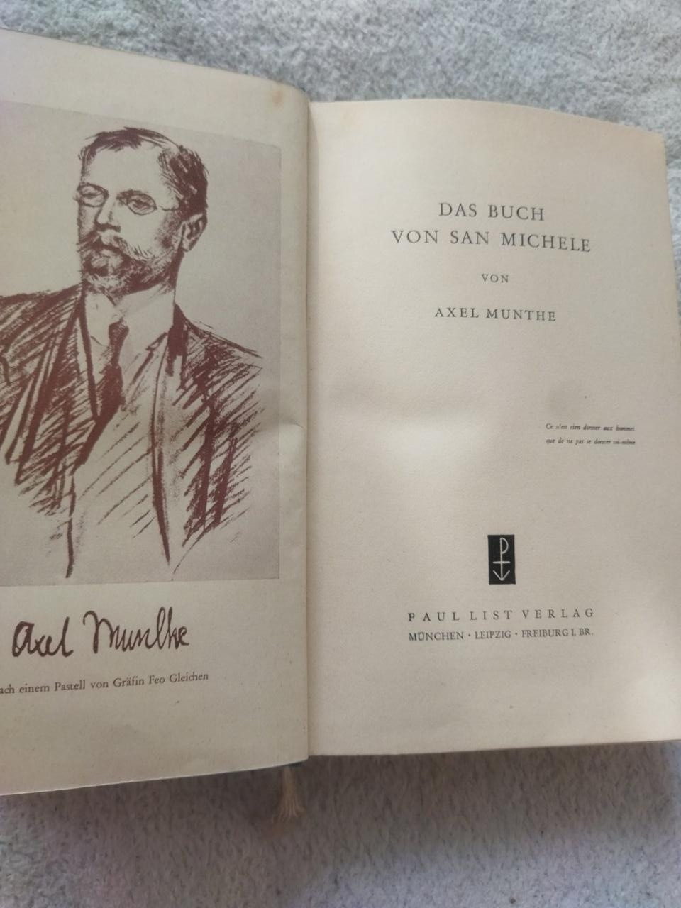 Das buch von san michele von axel munthe Книга Сан-Мікеле Акселя Мунте 1950 рік німецька мова