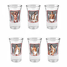 Набір чарок 6 шт. по 35 мл з термоактивним ефектом (з зображеннями чоловіків)