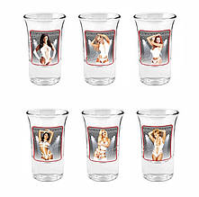 Набір чарок 6 шт. по 35 мл з термоактивним ефектом (з зображеннями жінок)