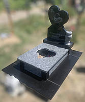 Памятник дитячий плита сіро-чорний граніт 003