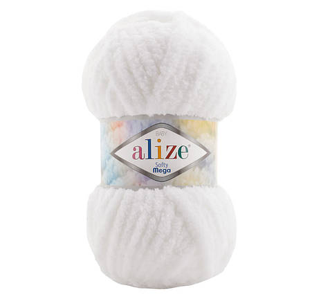 Пряжа Alize Softy MEGA Алізе Софті Мега, №55 білий, фото 1