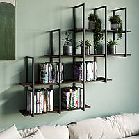 Настінна полиця для книг в стилі лофт з ЛДСП