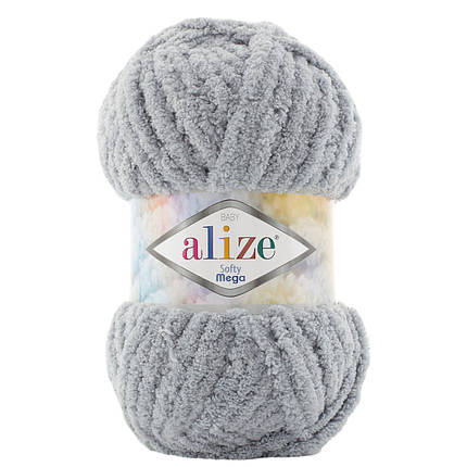 Пряжа Alize Softy MEGA Алізе Софті Мега, №428 сірий, фото 1