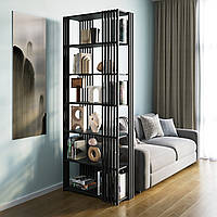 Книжковий стелаж в стилі лофт на 6 поличок з металу та ЛДСП