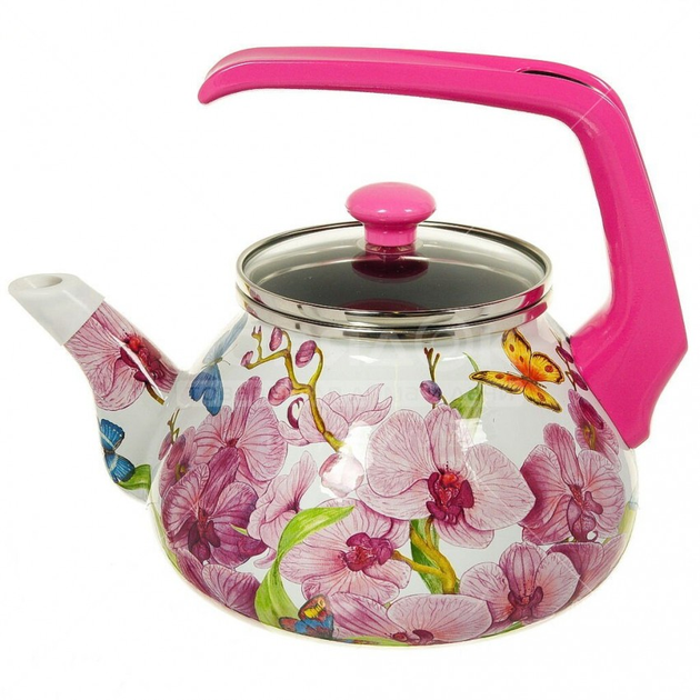 Чайник емальований 2,2 л Орхідея Interos 15116, фото 1