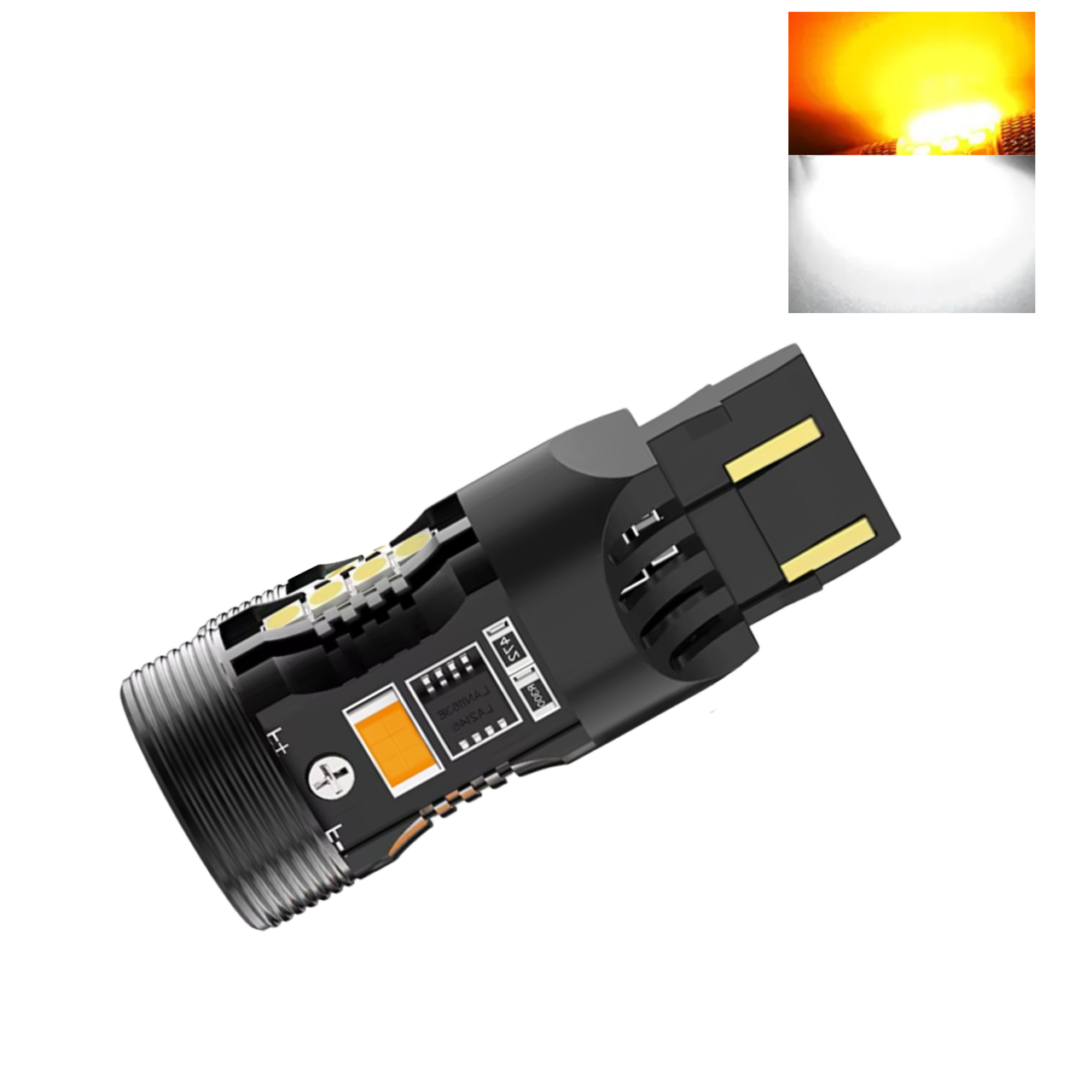 Автолампа LED BSmart BS7 dual 7443 W21/5W ДХО Поворот Біла Жовта 12V Canbus