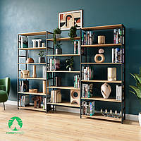 Книжковий стелаж перегородка в стилі лофт для дому та офісу з ЛДСП