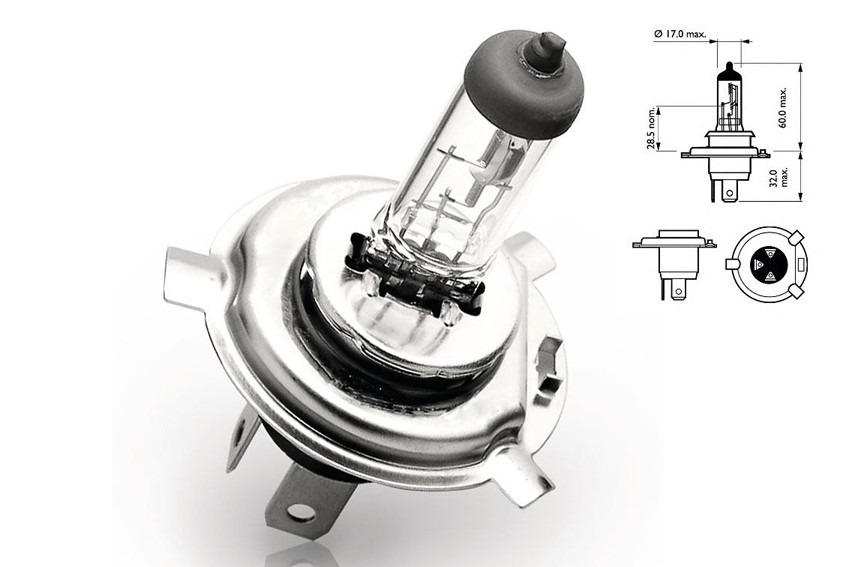 Галогенова лампа H4 12V 45/40W Р43t