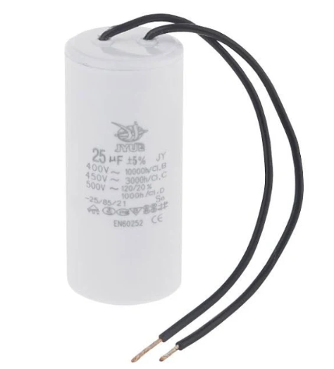 Конденсатор пусковий 15uF 450VAC (38*75) CBB60 гнучкі виводи, фото 1