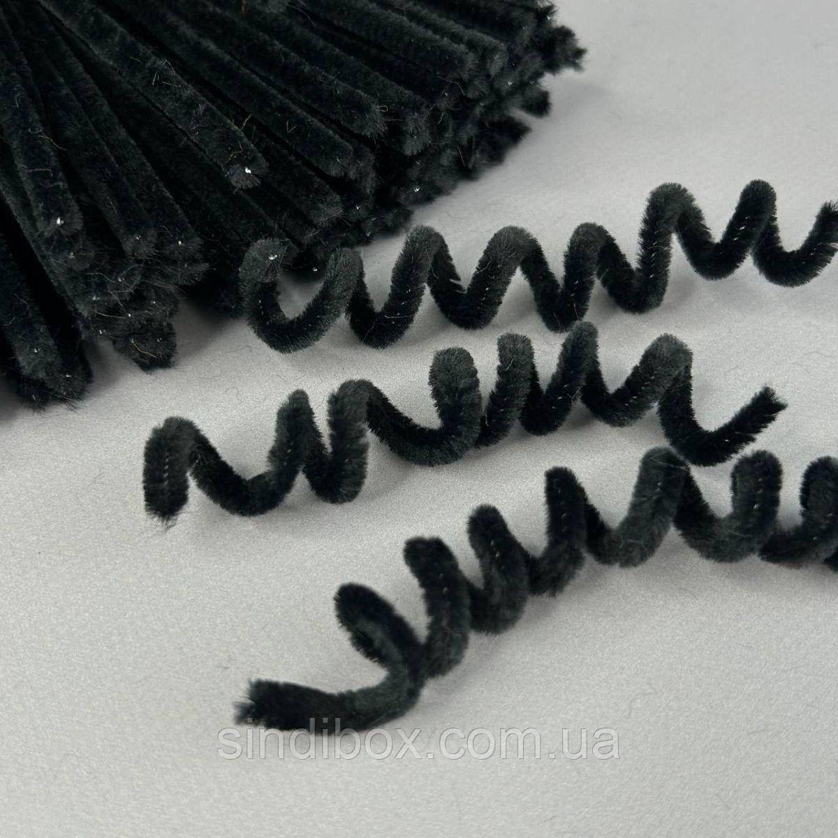 Пухнастий дріт (синель) 30 см - чорний, фото 1