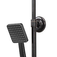 Змішувач для душу зі штангою з кульовим регулятором RETRO BLACK 3 Fala 75818, фото 3