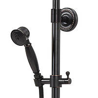 Змішувач для душу зі штангою з кульовим регулятором RETRO BLACK 2 Fala 75813, фото 5