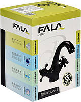 Змішувач для раковини з кульовим регулятором RETRO BLACK 1 Fala 75807, фото 3