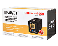 Інверторний перетворювач аварійного живлення PROSINUS-1000 12В (1000/700Вт) чорний КЕМОТ, фото 9