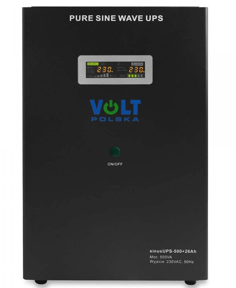 Перетворювач напруги SINUSUPS-500 12/230V 500W + акумулятор 26Ah VOLT POLSKA