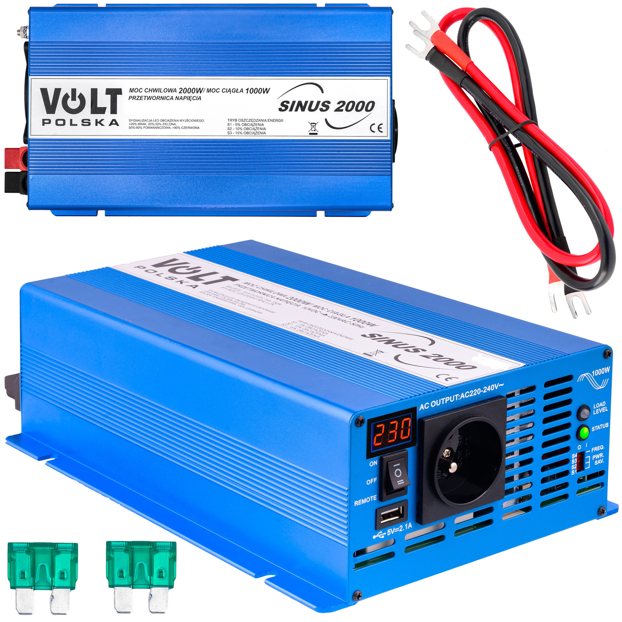 Перетворювач напруги інвертор SINUS 2000 ECO 24/230В 2000/1000Вт VOLT POLSKA