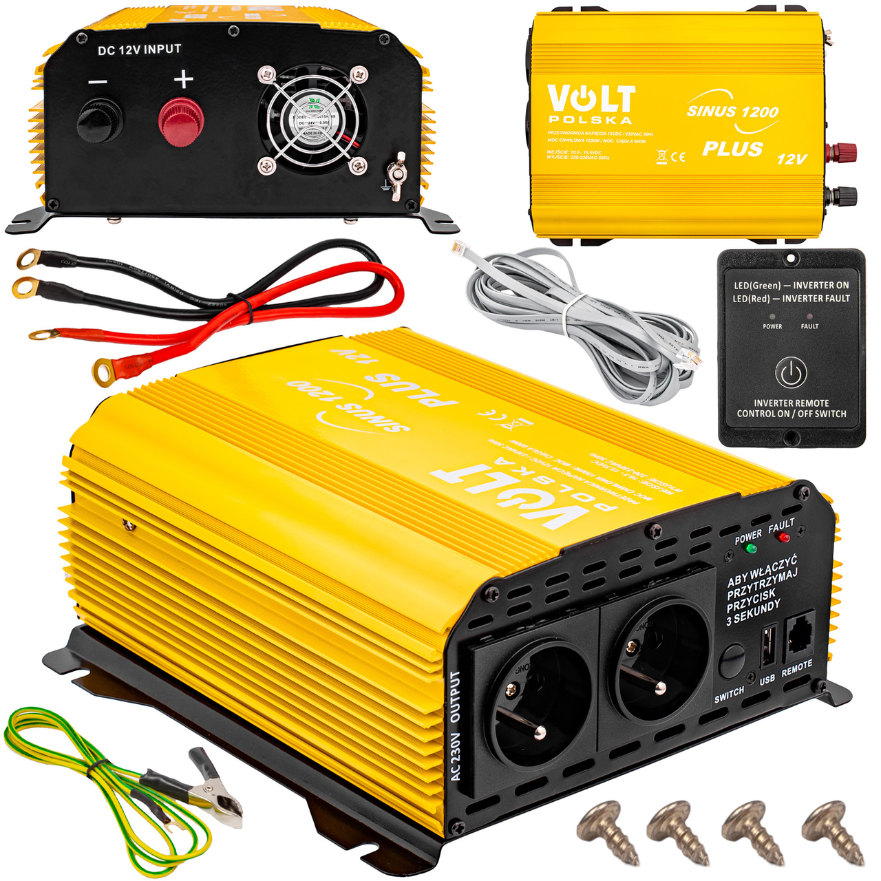 Перетворювач напруги SINUS 1200 PLUS 12/230 В 600/1200 Вт VOLT POLSKA