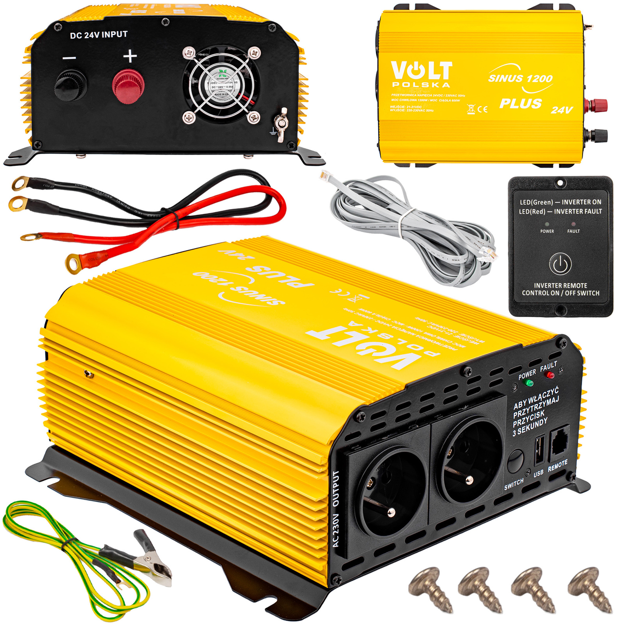 Перетворювач напруги SINUS 1200 PLUS 12/230 В 600/1200 Вт VOLT POLSKA