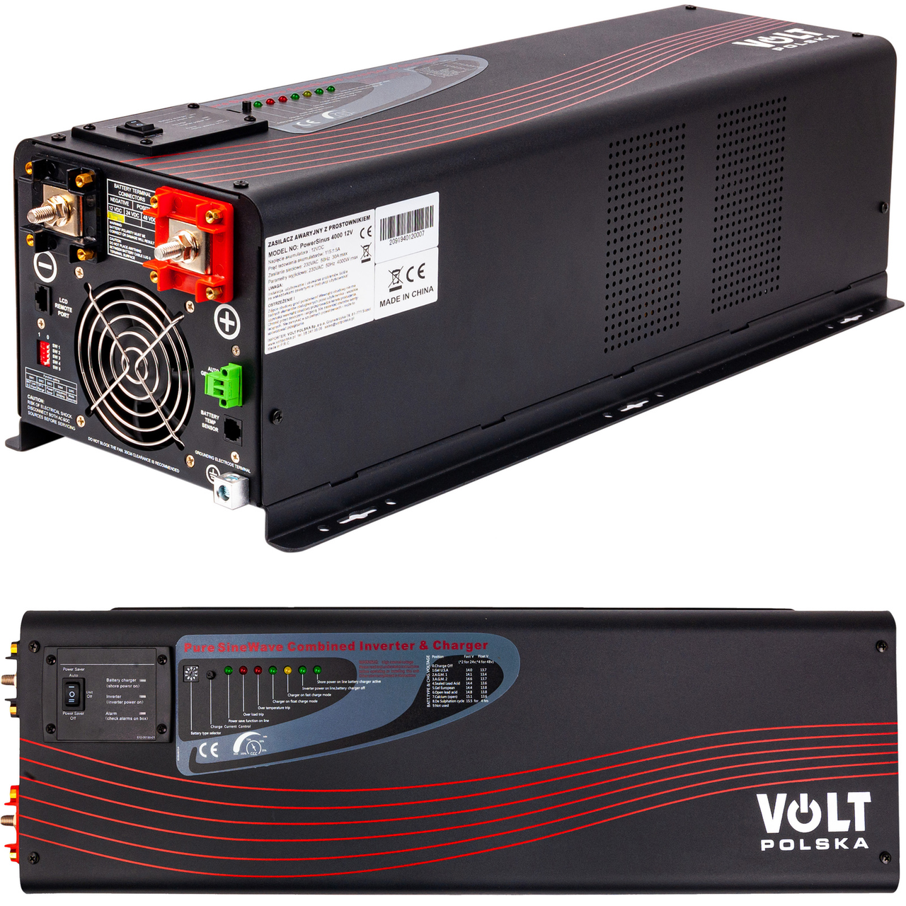 ДБЖ Powersinus перетворювач-4000Вт/12000Вт (12В/230В/4000Вт-12000Вт) VOLT POLSKA