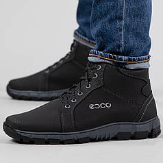 Чоловічі черевики зимові з хутром чорні (ЛБ 21 е)