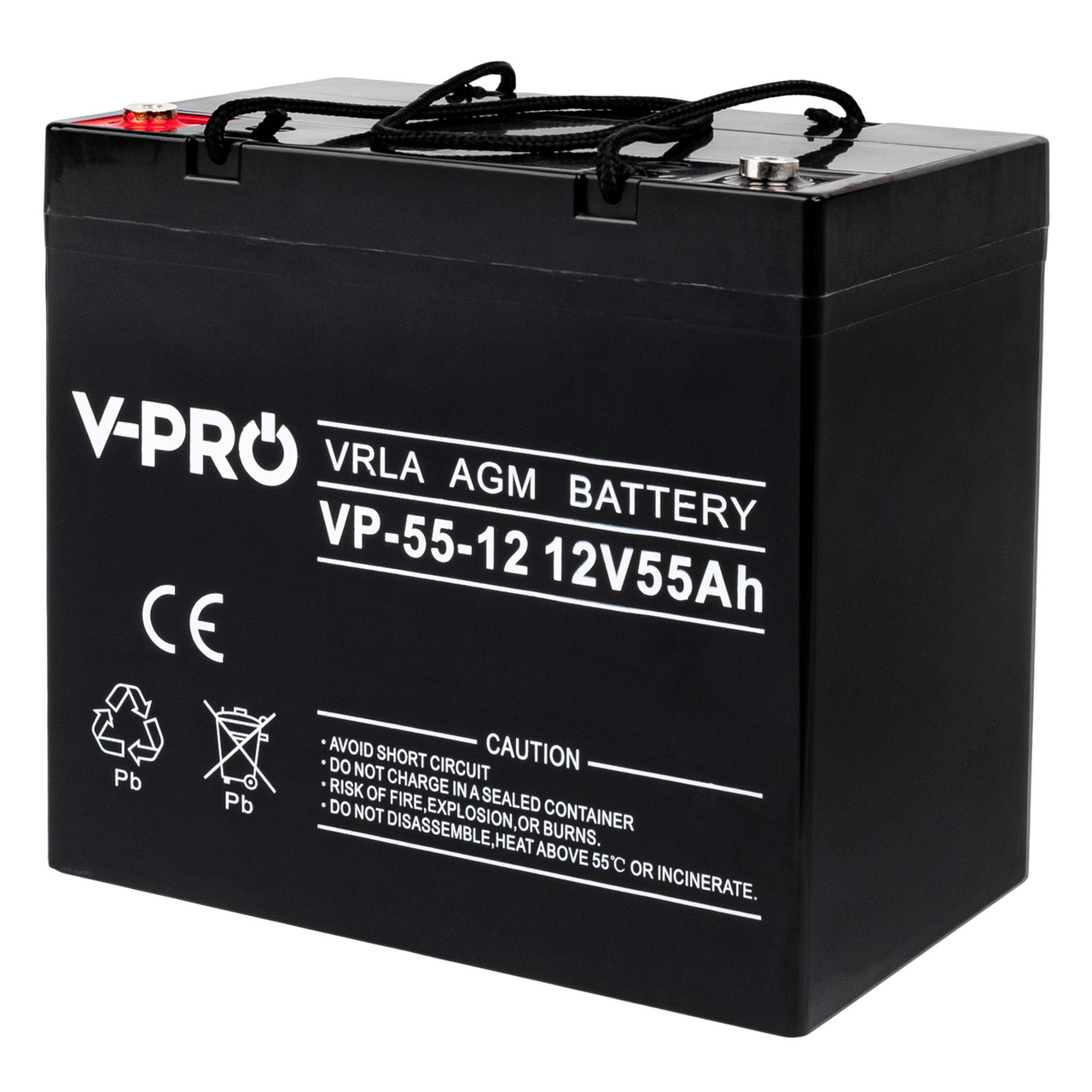 Акумулятор AGM VRLA V-PRO 12V 55Ah необслуговуваний VOLT POLSKA