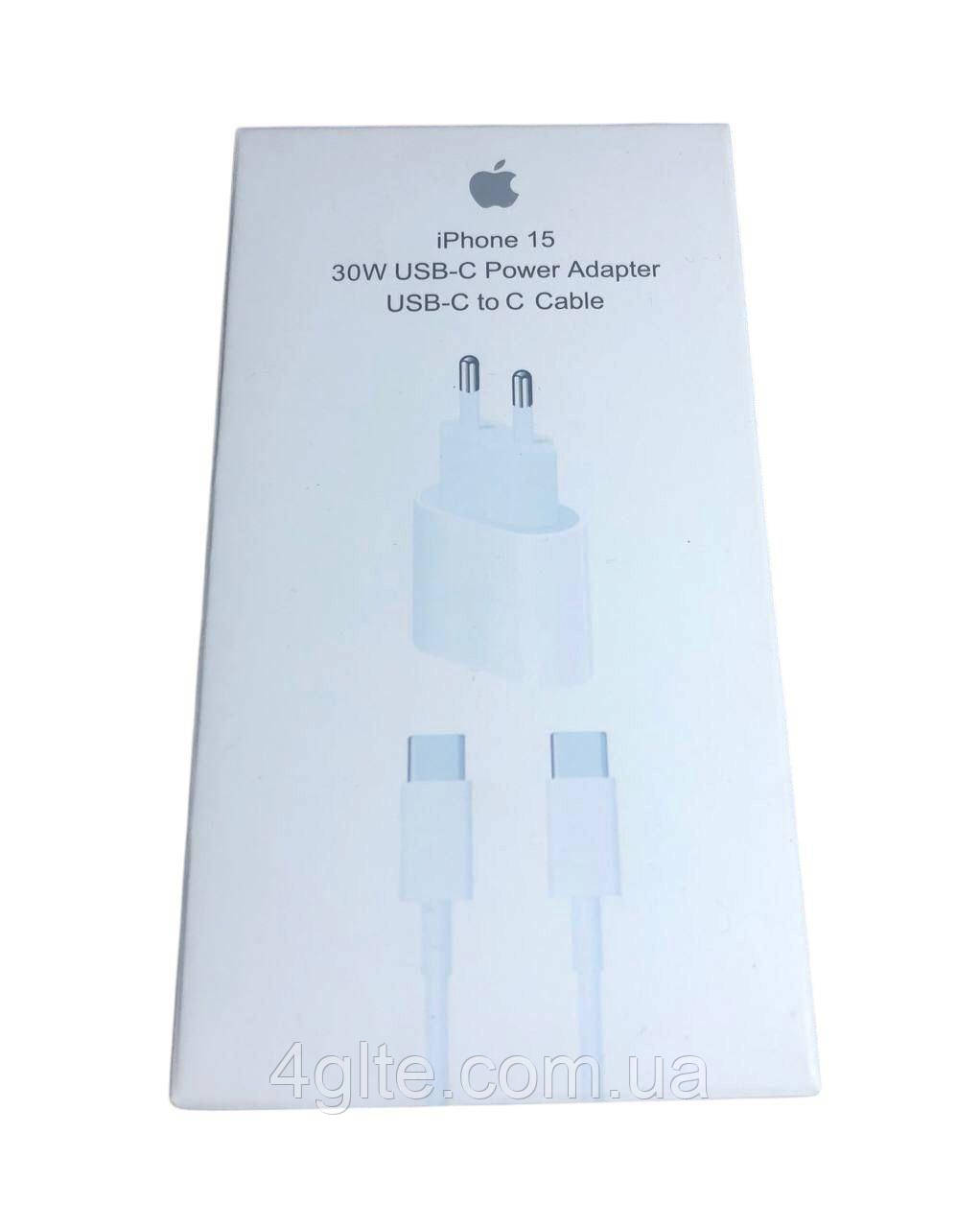 Мережевий зарядний пристрій 30 W USB-C Power Adapter USB-C to Cable (MHJE3ZM), фото 1