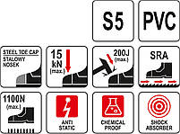 Калоші з металевим носком YATO YT-80882 розмір 40, фото 4
