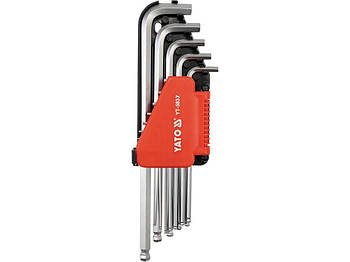 Набір шестигранних ключів із сферичною головкою, sae, довгих, 12 шт YATO YT-5837