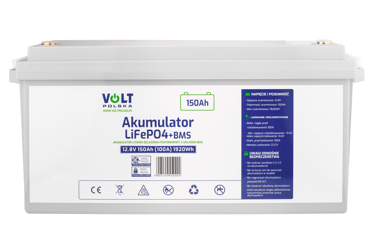 Акумулятор LiFePo4 150Аг 100А 12В BMS VOLT POLSKA