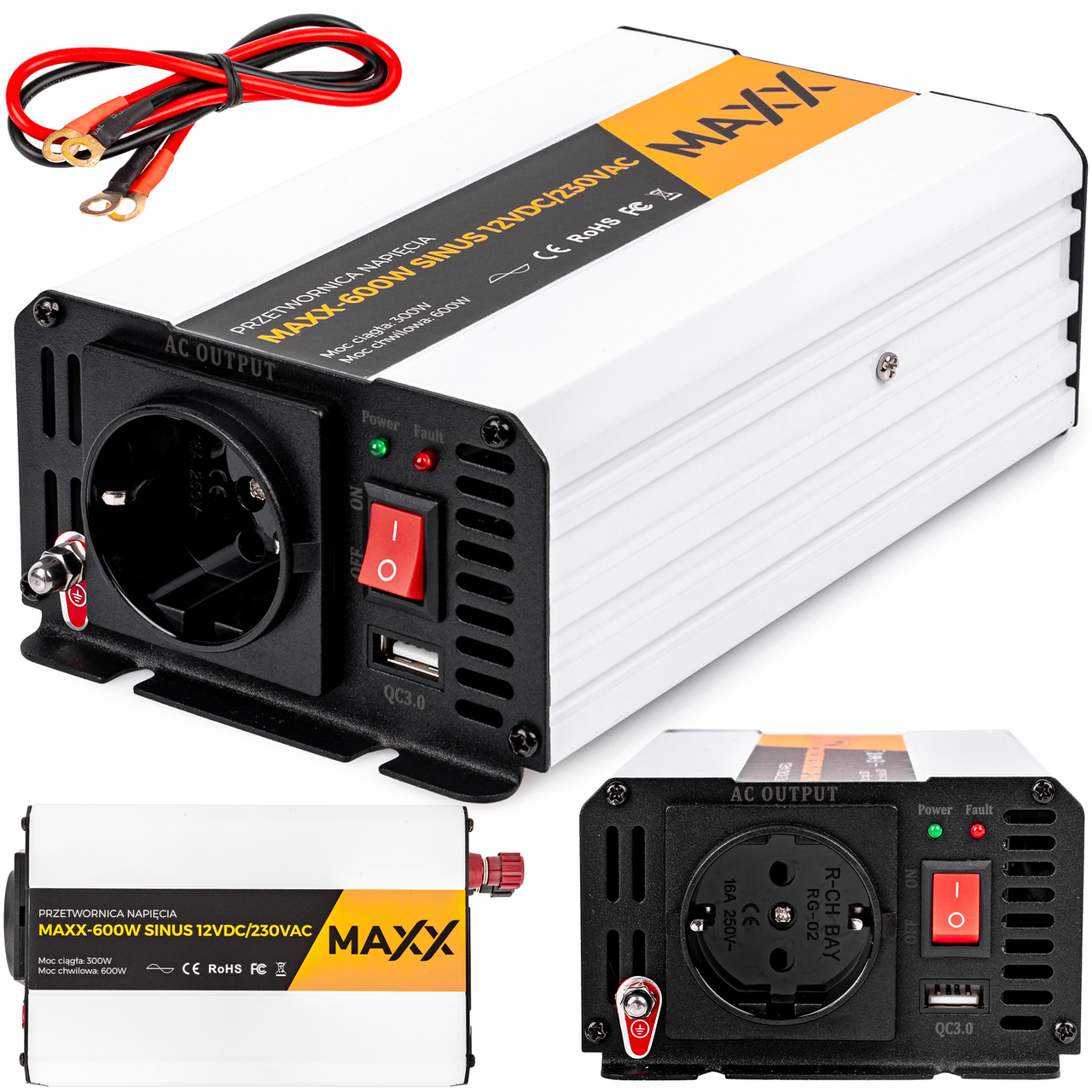 Інвертор чистий синус 12/230 В 300/600 Вт MAXX 4SUN
