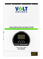 Сонячний інвертор ДБЖ перетворювач 24В SINUS PRO ULTRA-HV 6000 ВА 80 А MPPT VOLT POLSKA, фото 3