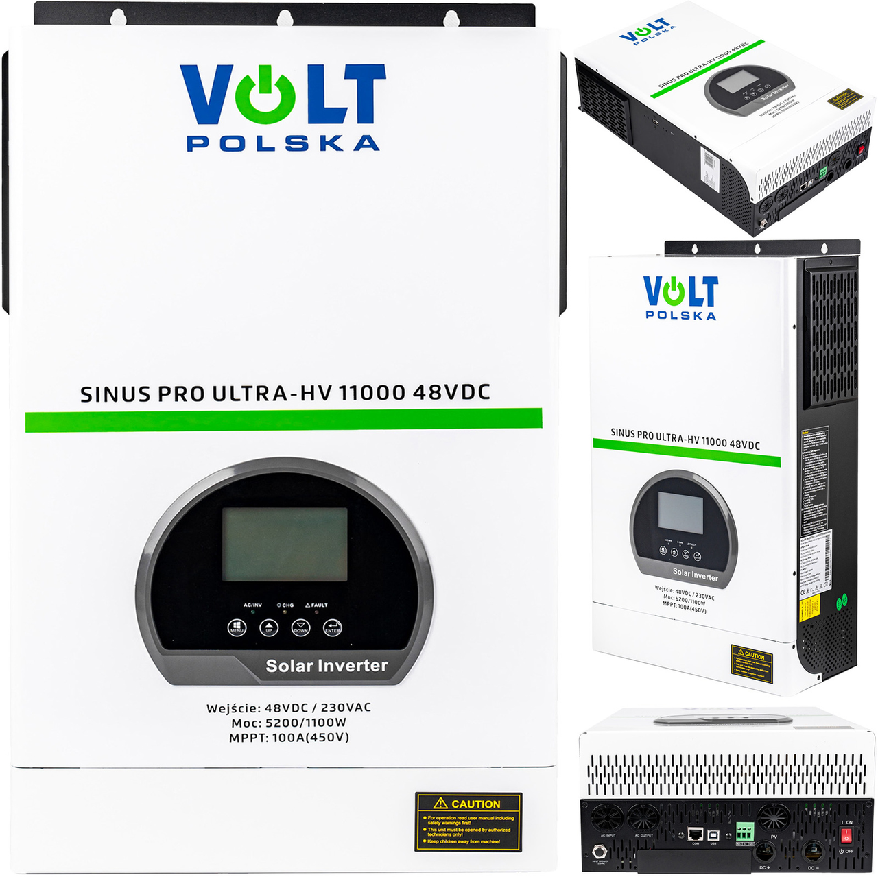 Сонячний інвертор ДБЖ перетворювач 48В SINUS PRO ULTRA-HV 11000 ВА 100 А MPPT VOLT POLSKA